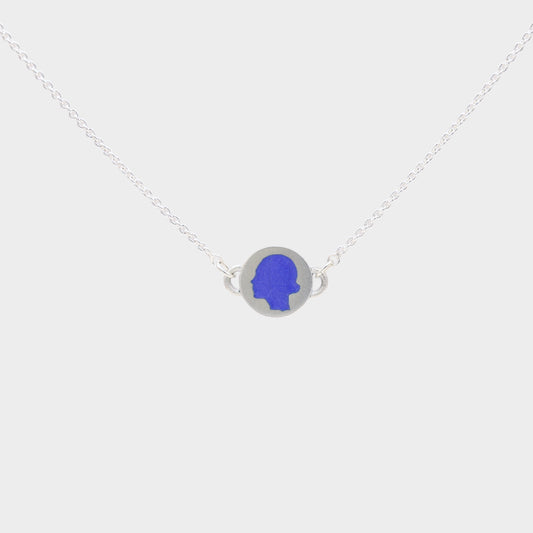 Cameo Necklace in Blue