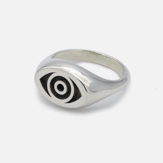 Evil Eye Oval Signet Ring