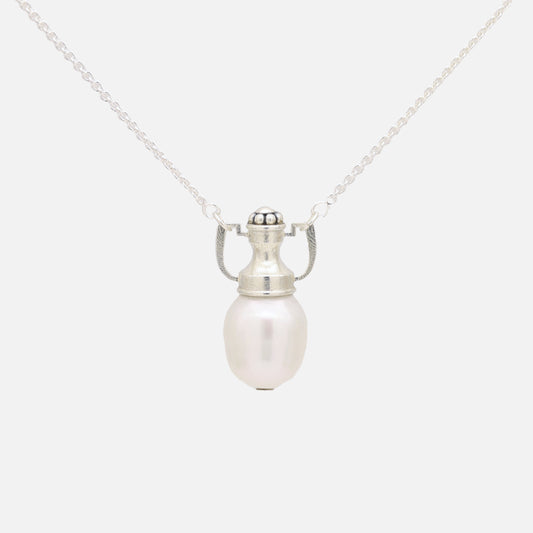 Elixir Amphora Pearl Necklace with Sterling Silver