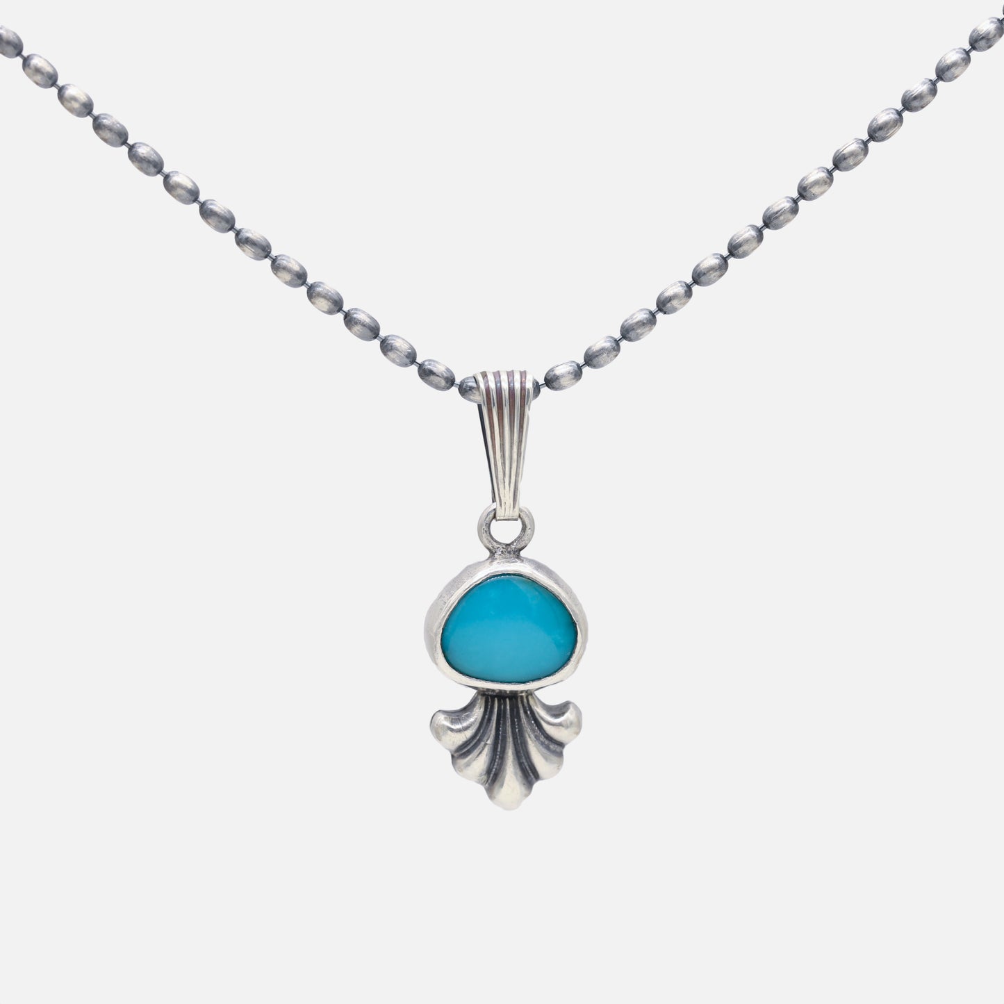 Turquoise Mini Amulet Necklace on Oxidized Bead Chain