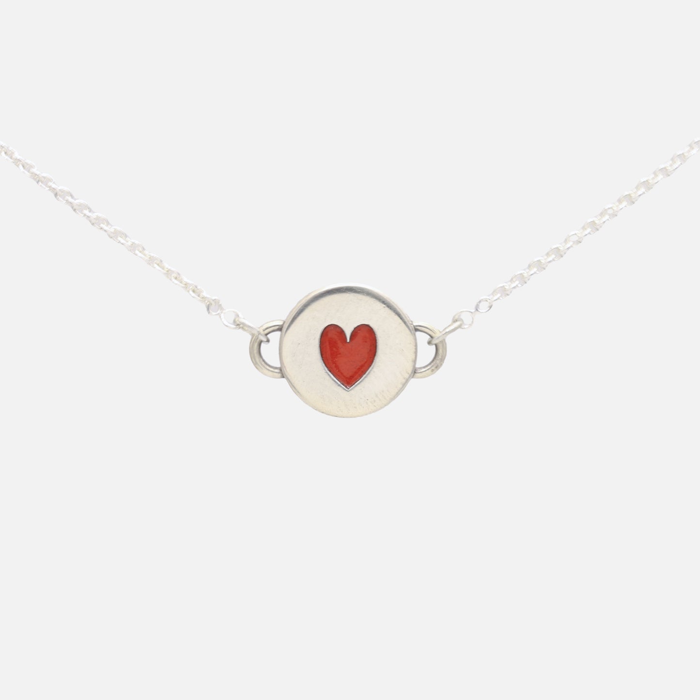 Red Heart Enamel Necklace