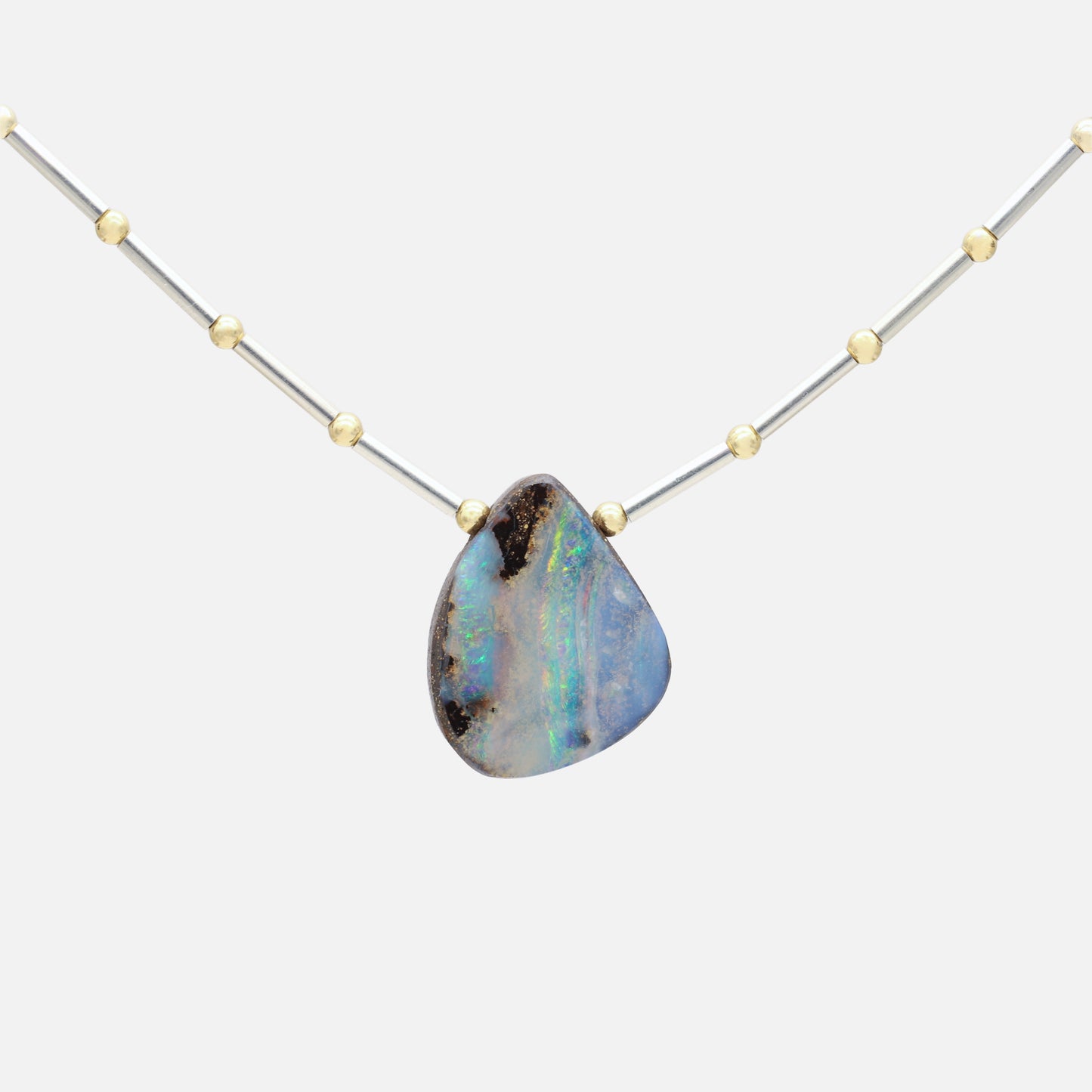 Opal Amulet on Slim Signature Necklace