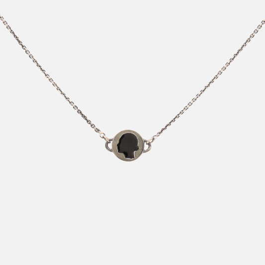 Cameo Necklace in Midnight Black