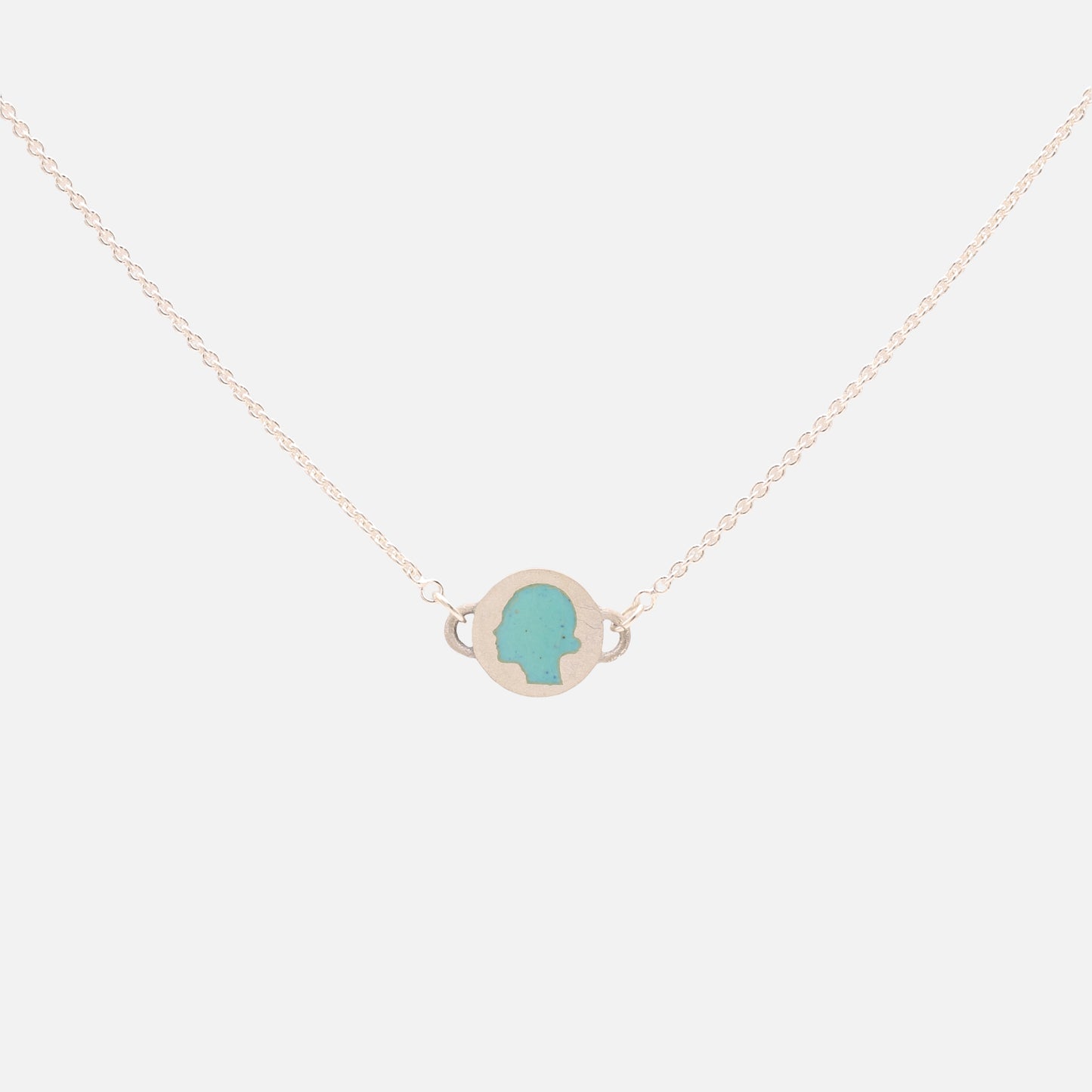 Cameo Necklace in Aqua