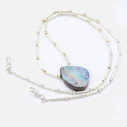 Opal Amulet on Slim Signature Necklace