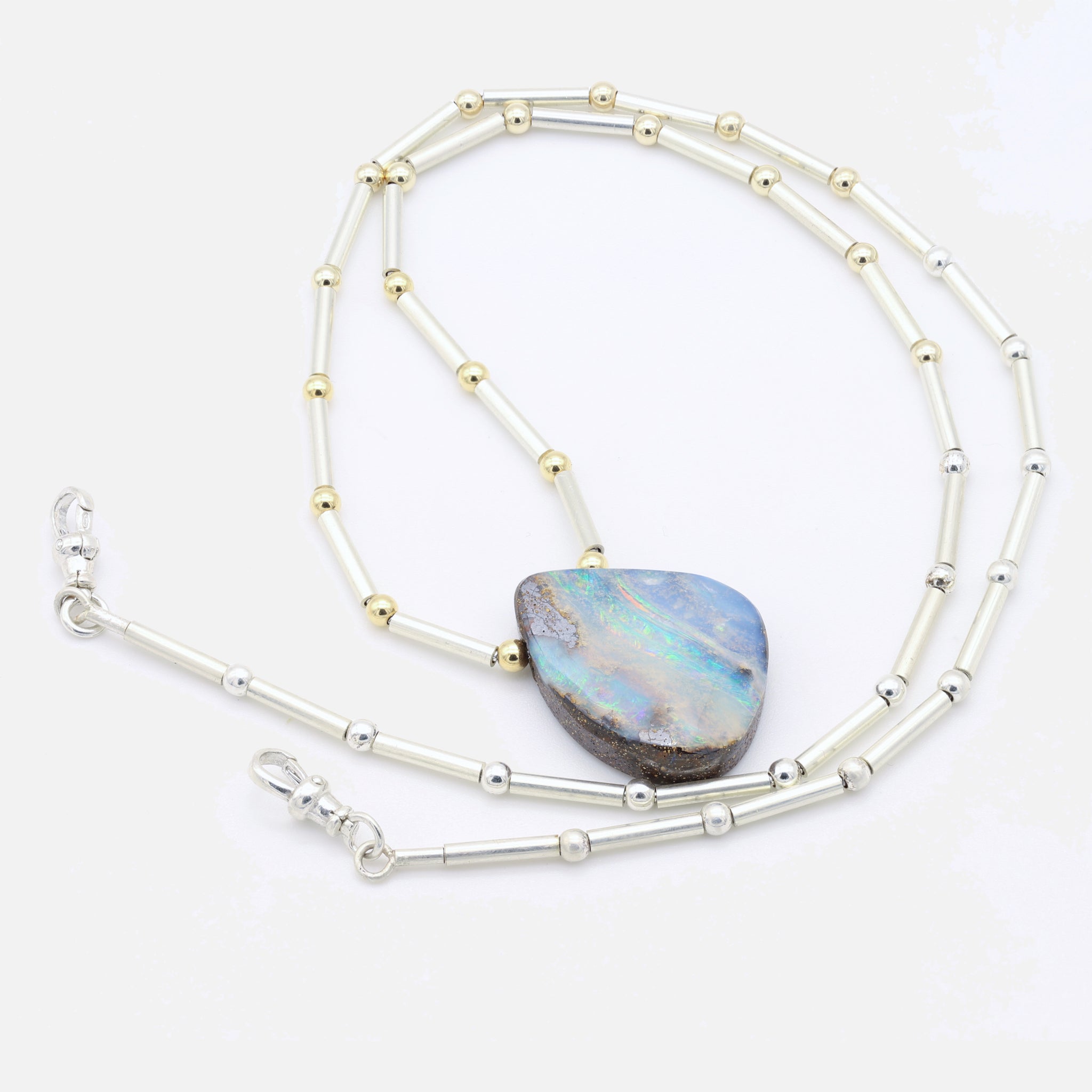 Opal Amulet on Slim Signature Necklace – Edie Charles Jewellery