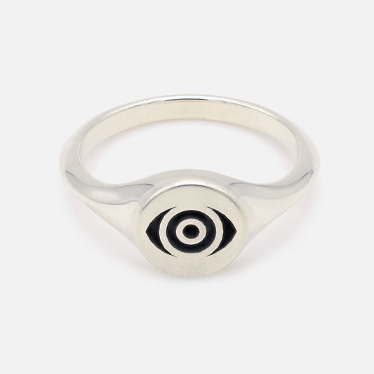 Evil Eye Silhouette Signet Ring