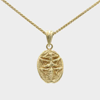 18ct Gold Scarab Necklace with Emerald Eyes