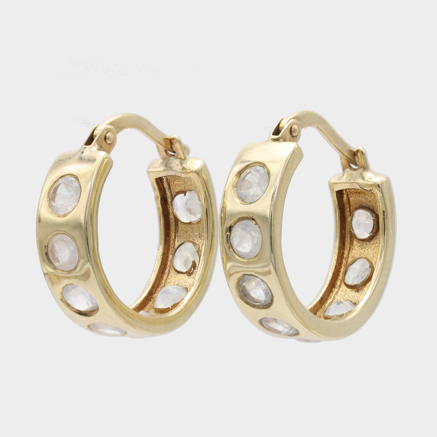 9ct Gold Helios Hoops with Moonstones