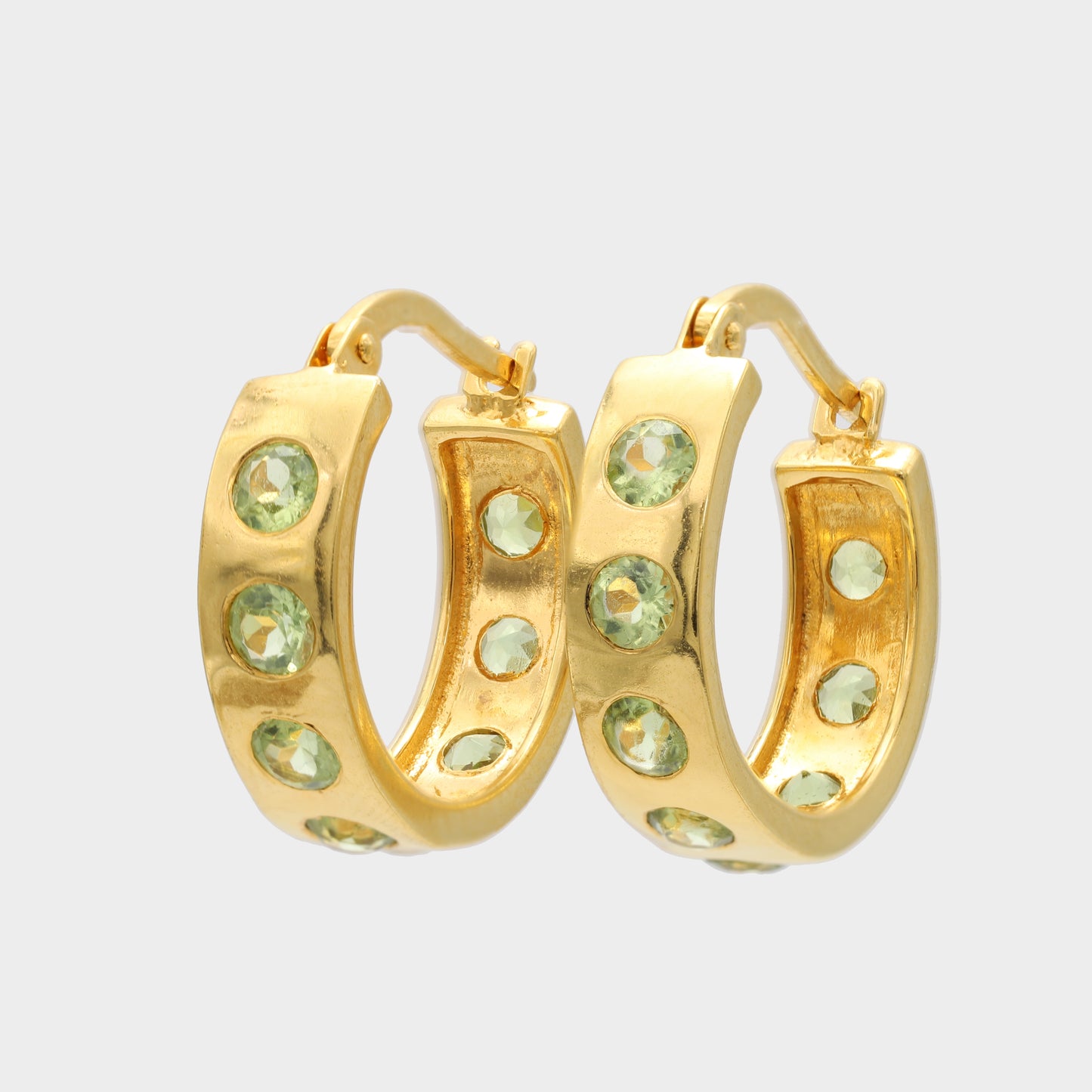 9ct Gold Helios Hoops with Peridots