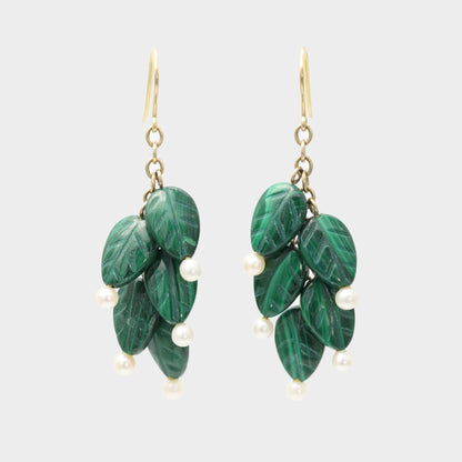Crotalia Foliage Earrings with Pearls