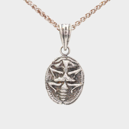 Silver Scarab Necklace with Mixed Tourmaline Eyes