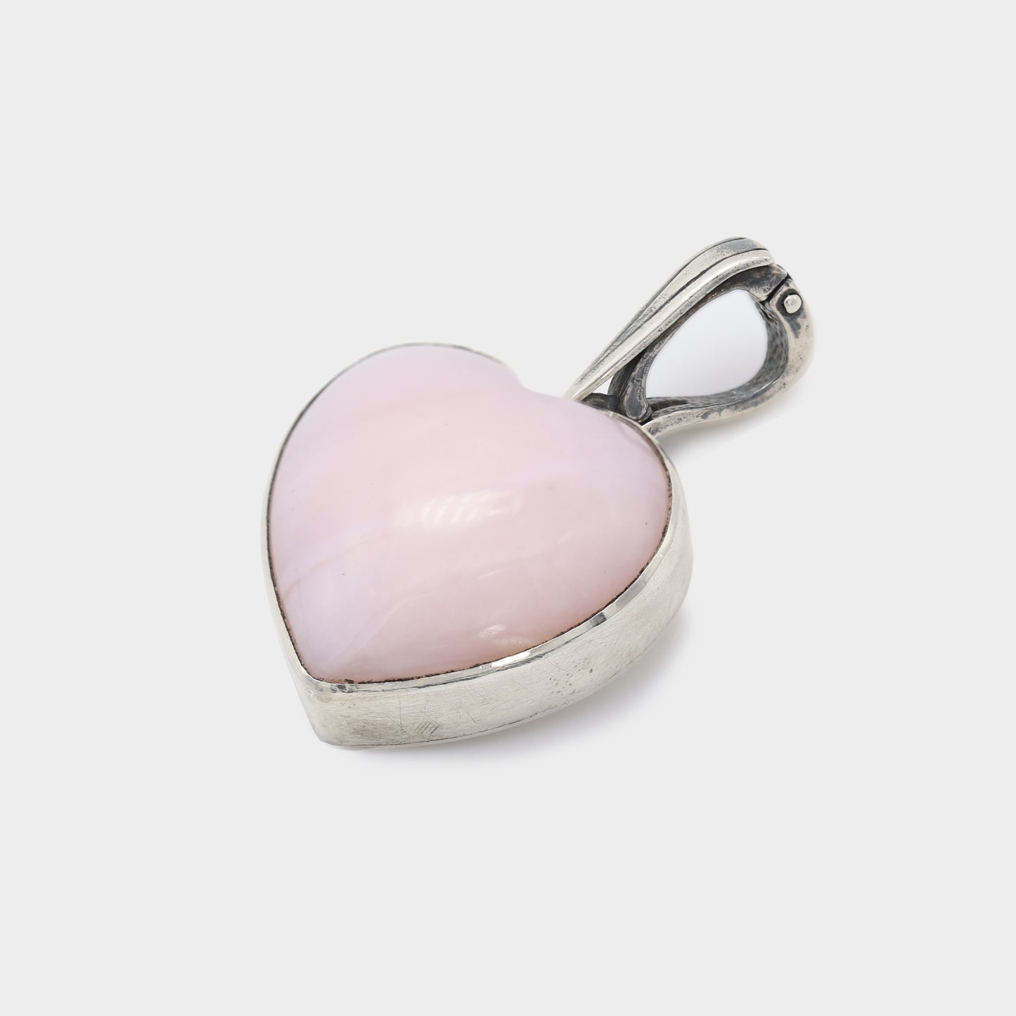 Pink Opal Heart Amulet Pendant